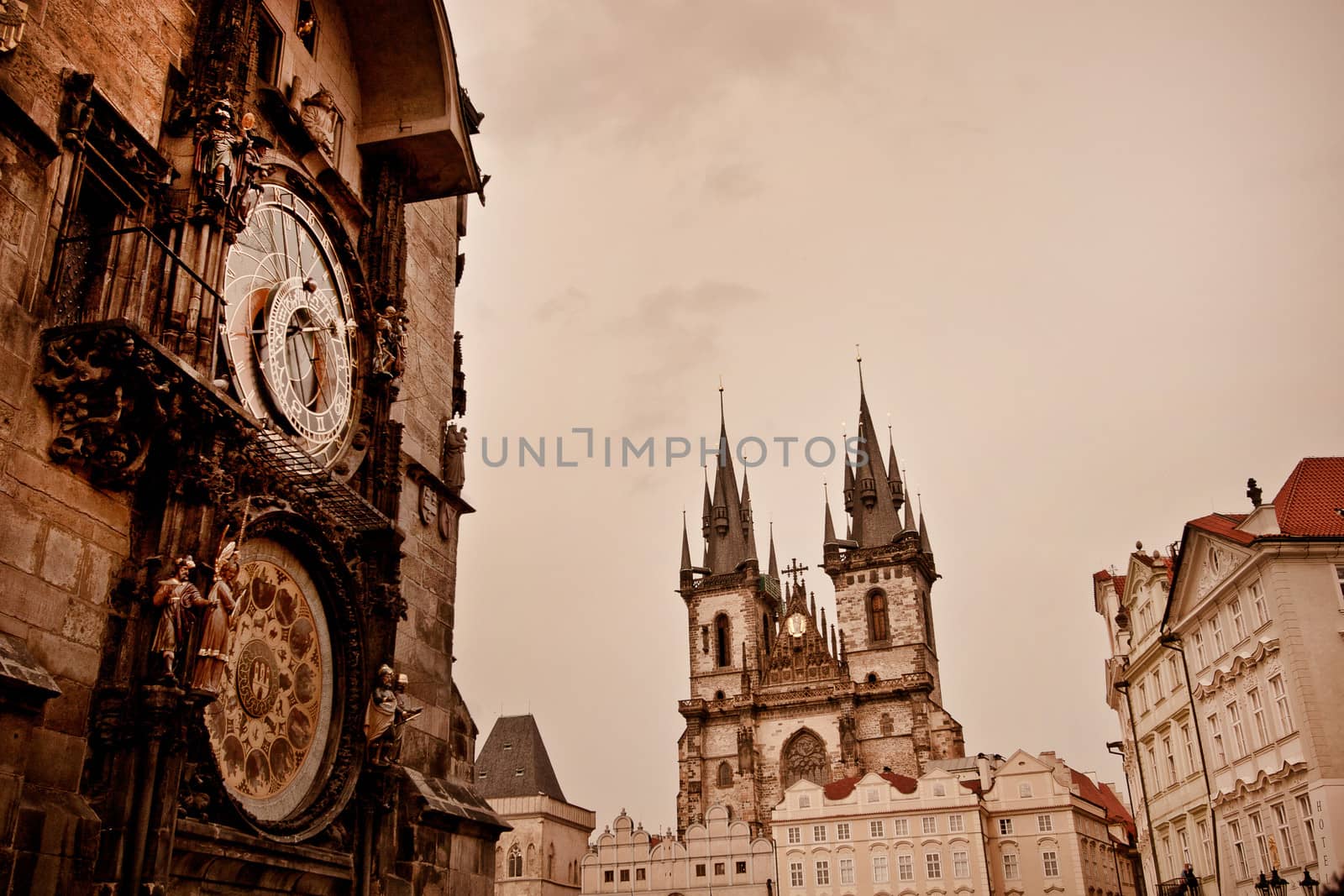 Prague Astronomical Clock in Old Town Square by jrstock