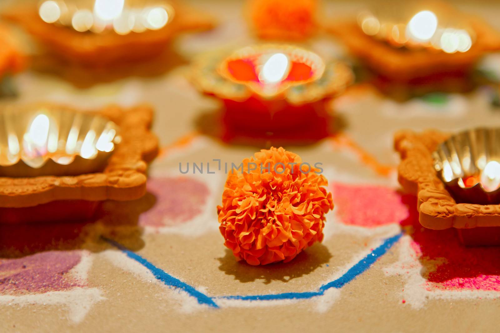 Hindu marigold new year divali rangoli by arfabita