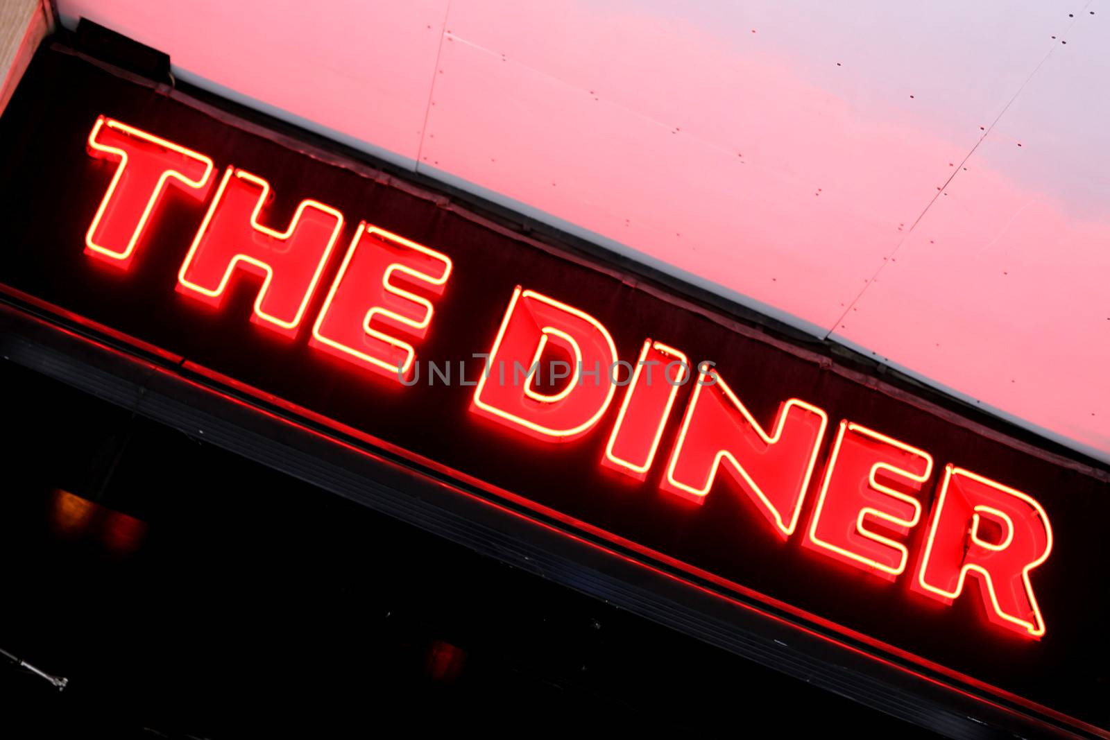 The Diner Restaurant Sign Ganton Street London by Whiteboxmedia