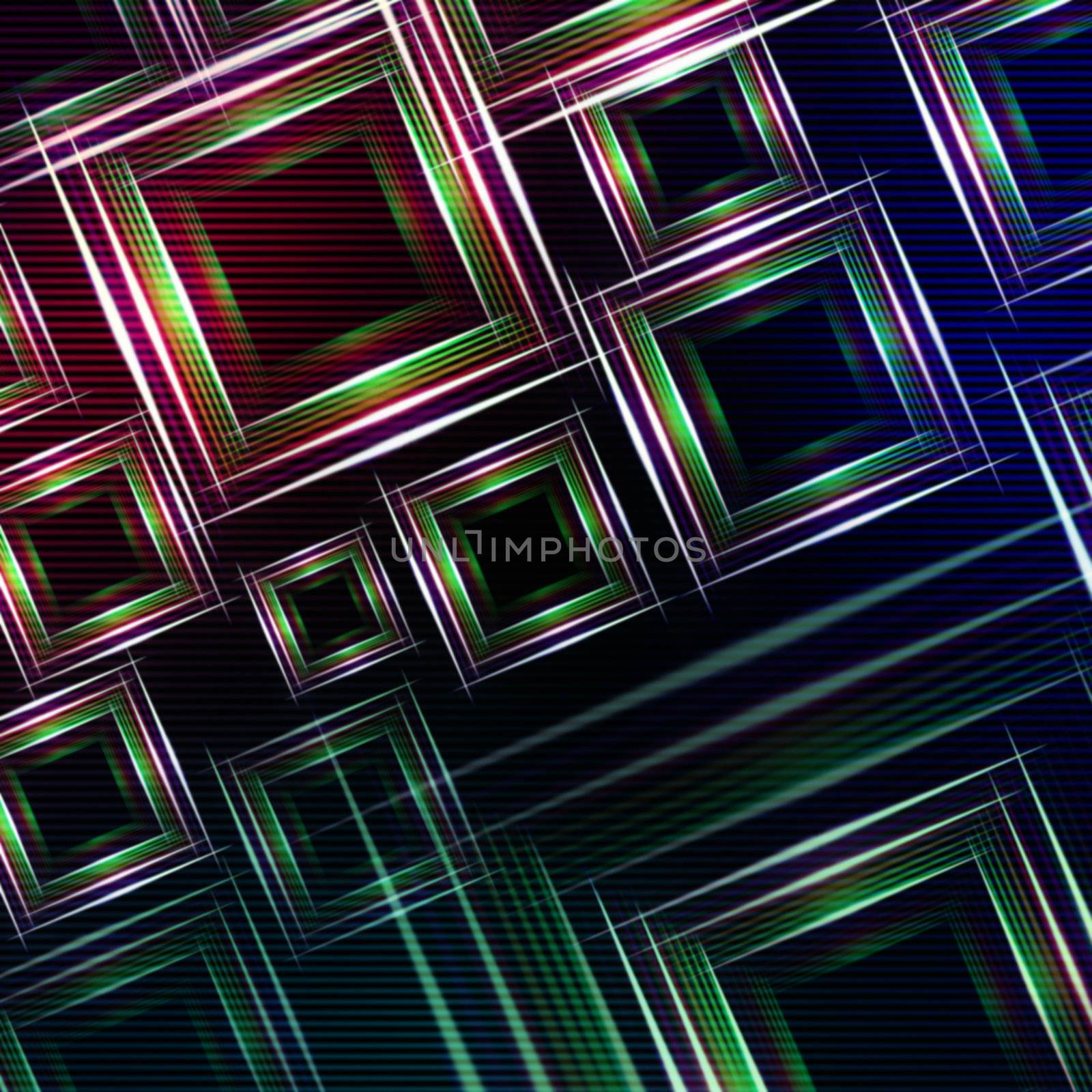 abstract blue purple background with green shining multicolored squares and lights