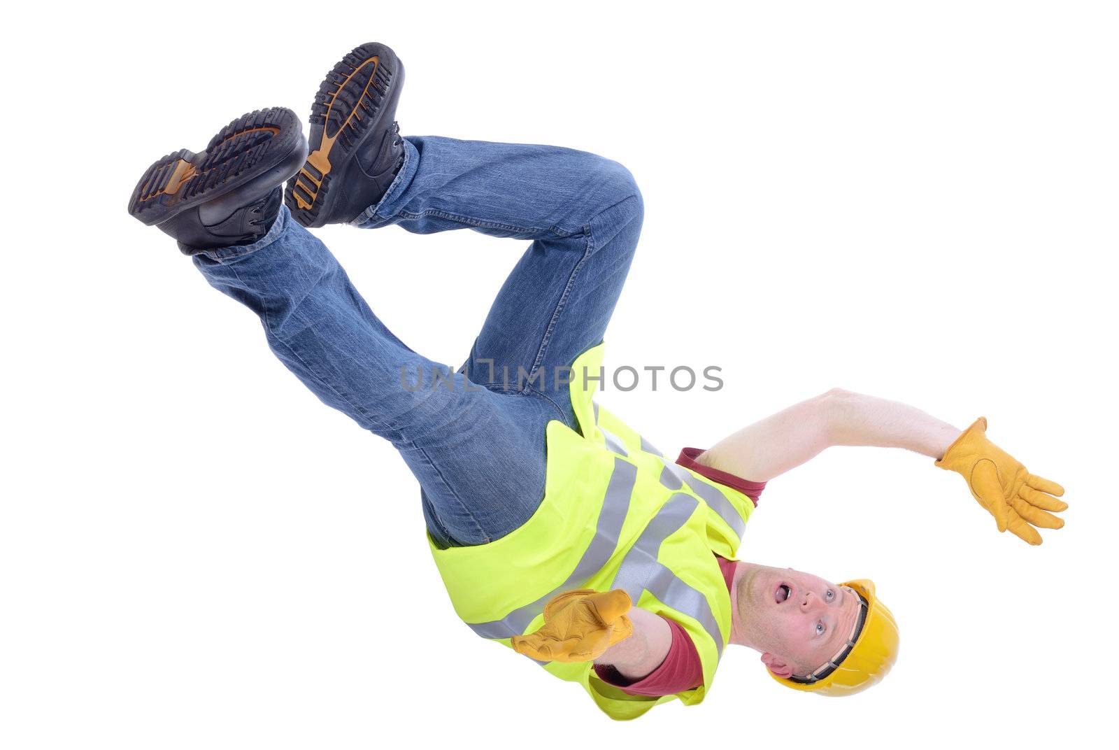 Construction worker falling by hyrons