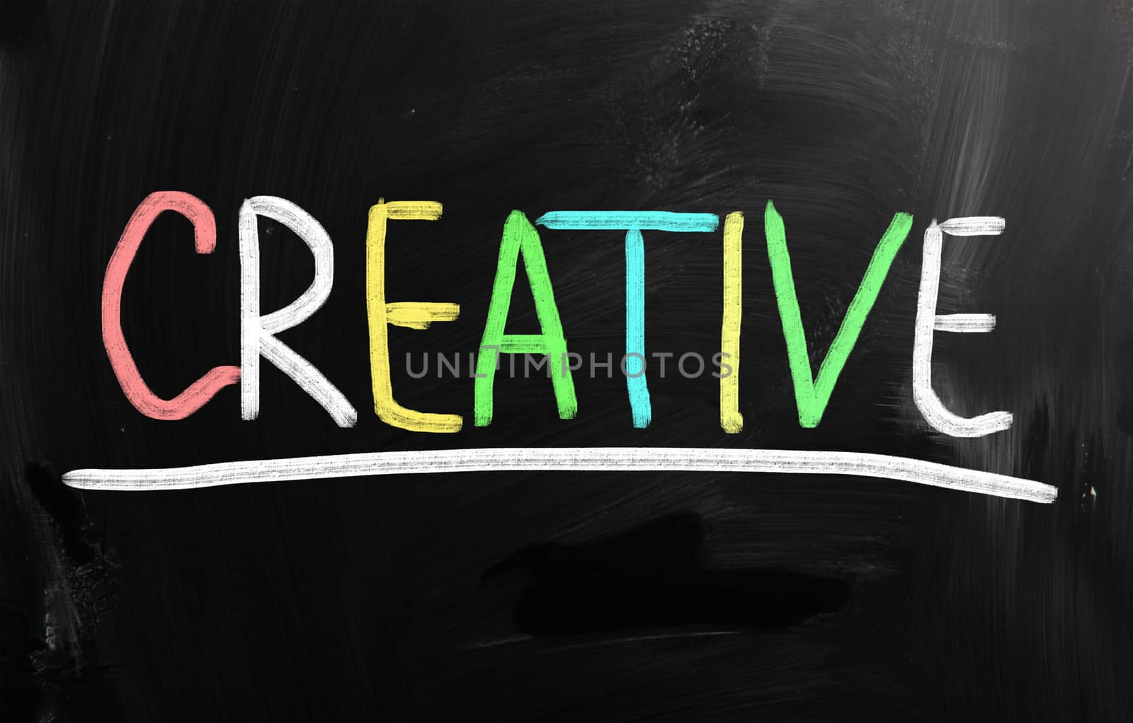 Creative handwritten with chalk on a blackboard