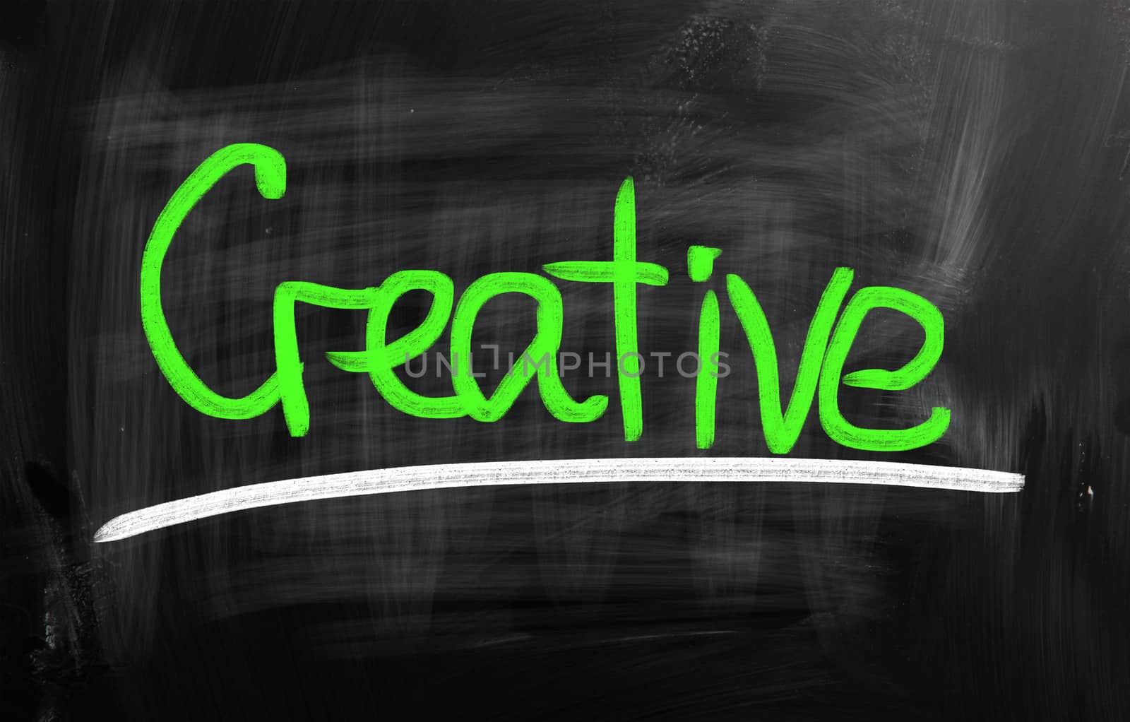 Creative handwritten with chalk on a blackboard