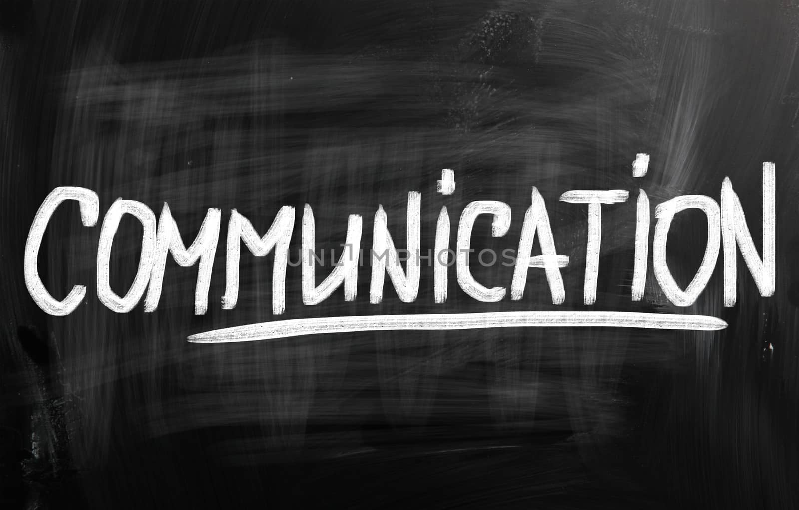 Communication handwritten with chalk on a blackboard