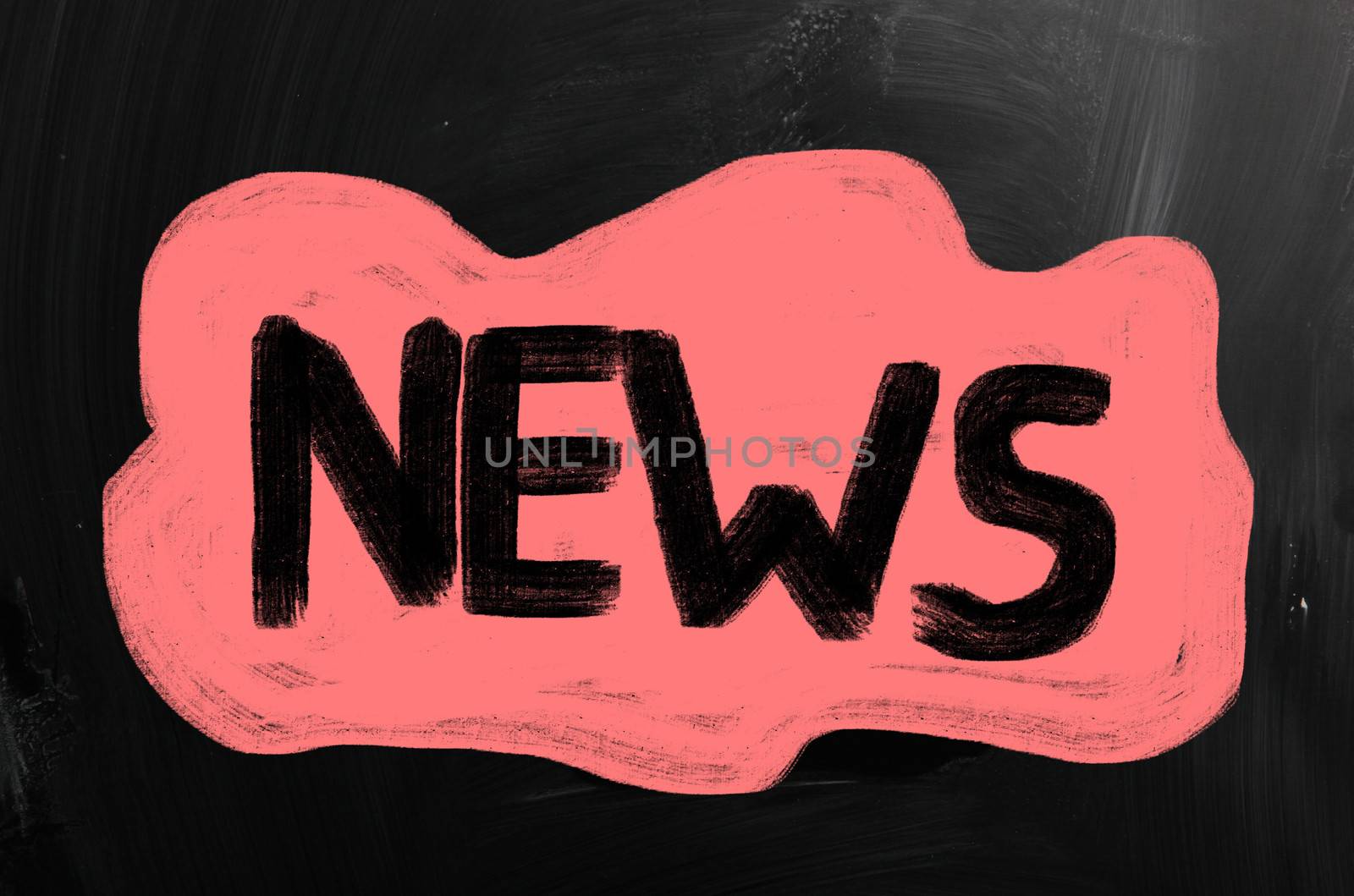 News handwritten with chalk on a blackboard