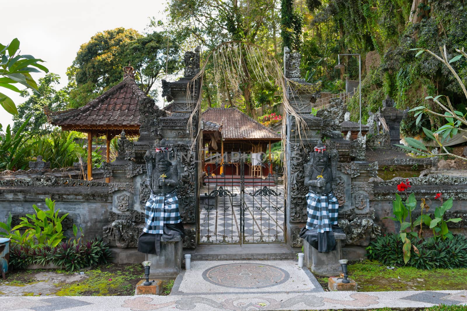 Traditional balinese architecture. Candi bentar split gate of a temple. 