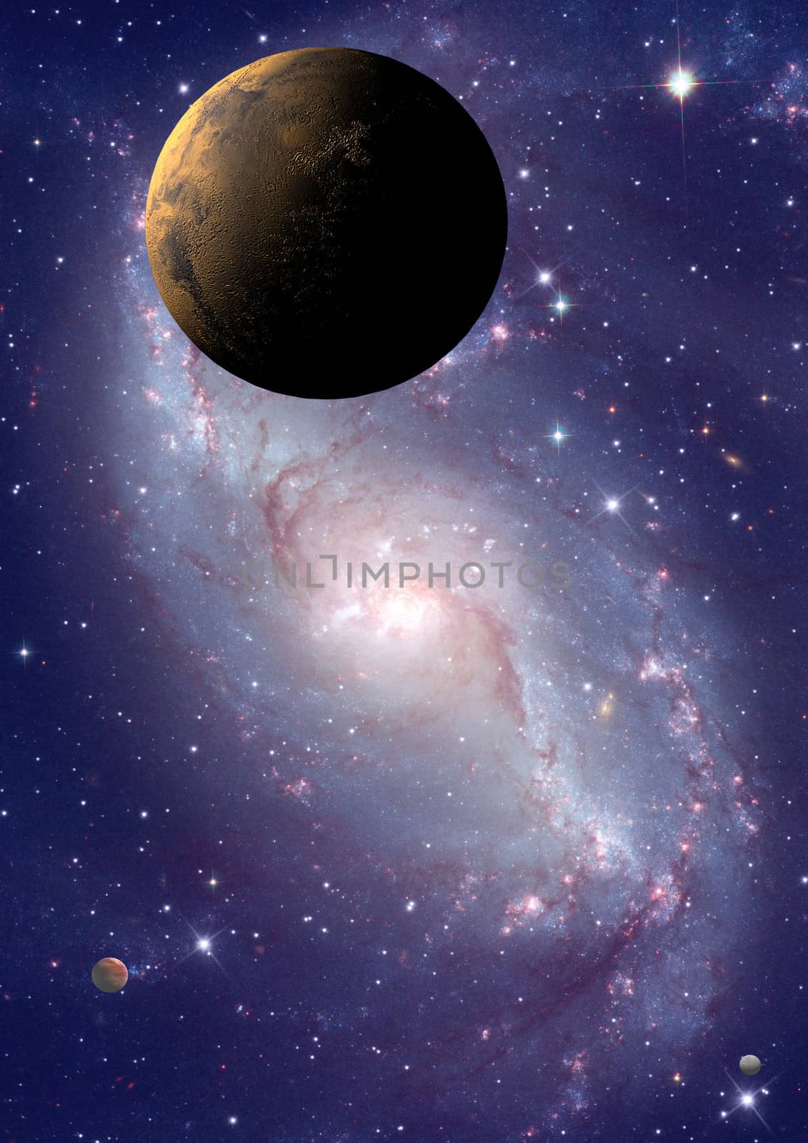Far-out planets in a space against stars. "Elements of this image furnished by NASA".