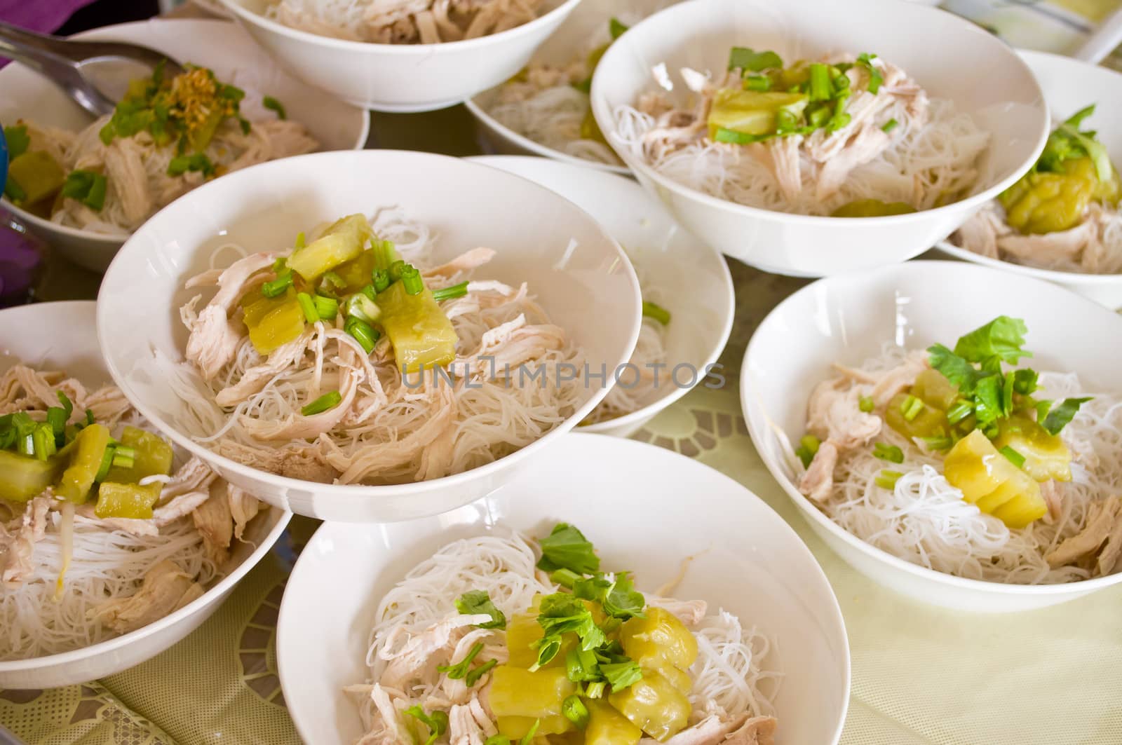 delicious Thai food call KUAY TEAW from noodle and chicken with soup