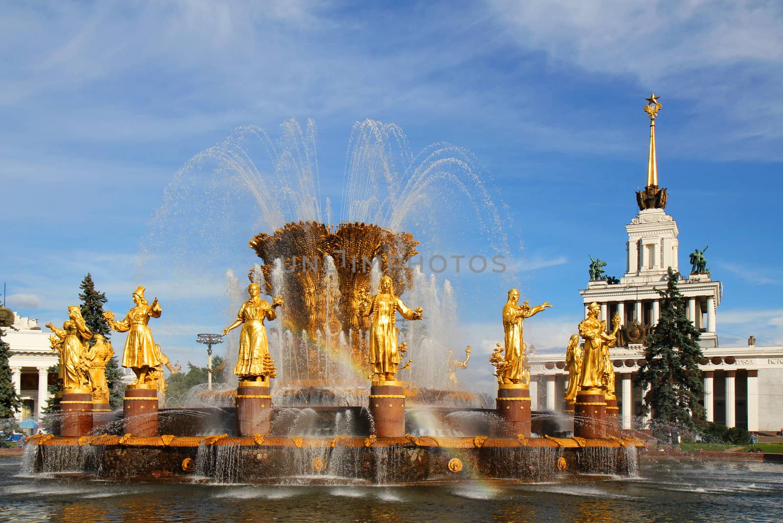 old soviet Fountain of Friendship of peoples, Moscow, Russia 
