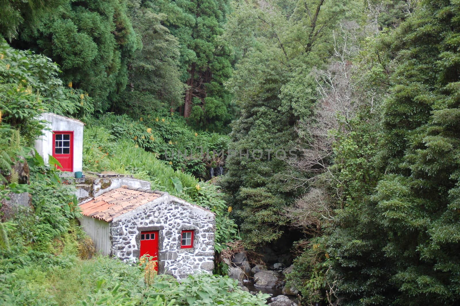 Watermills in azores island, portugal