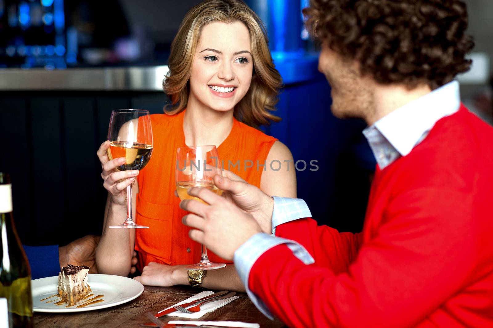 Amorous couple on a romantic date by stockyimages