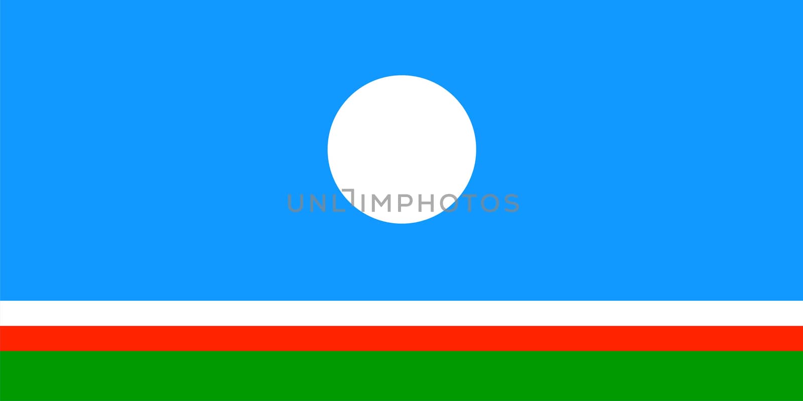sakha republic flag or Yakutia region computer generated