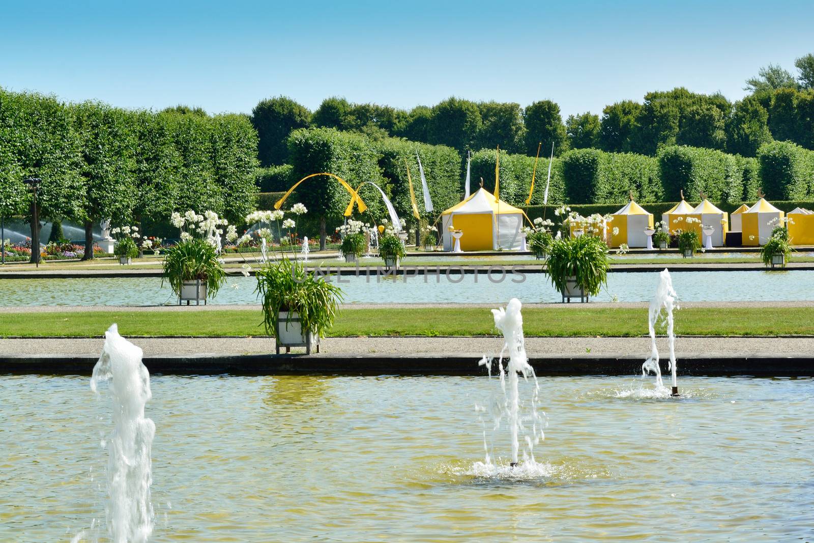 Swan Ponds in Herrenhausen Gardens, Hanover, Germany by velislava