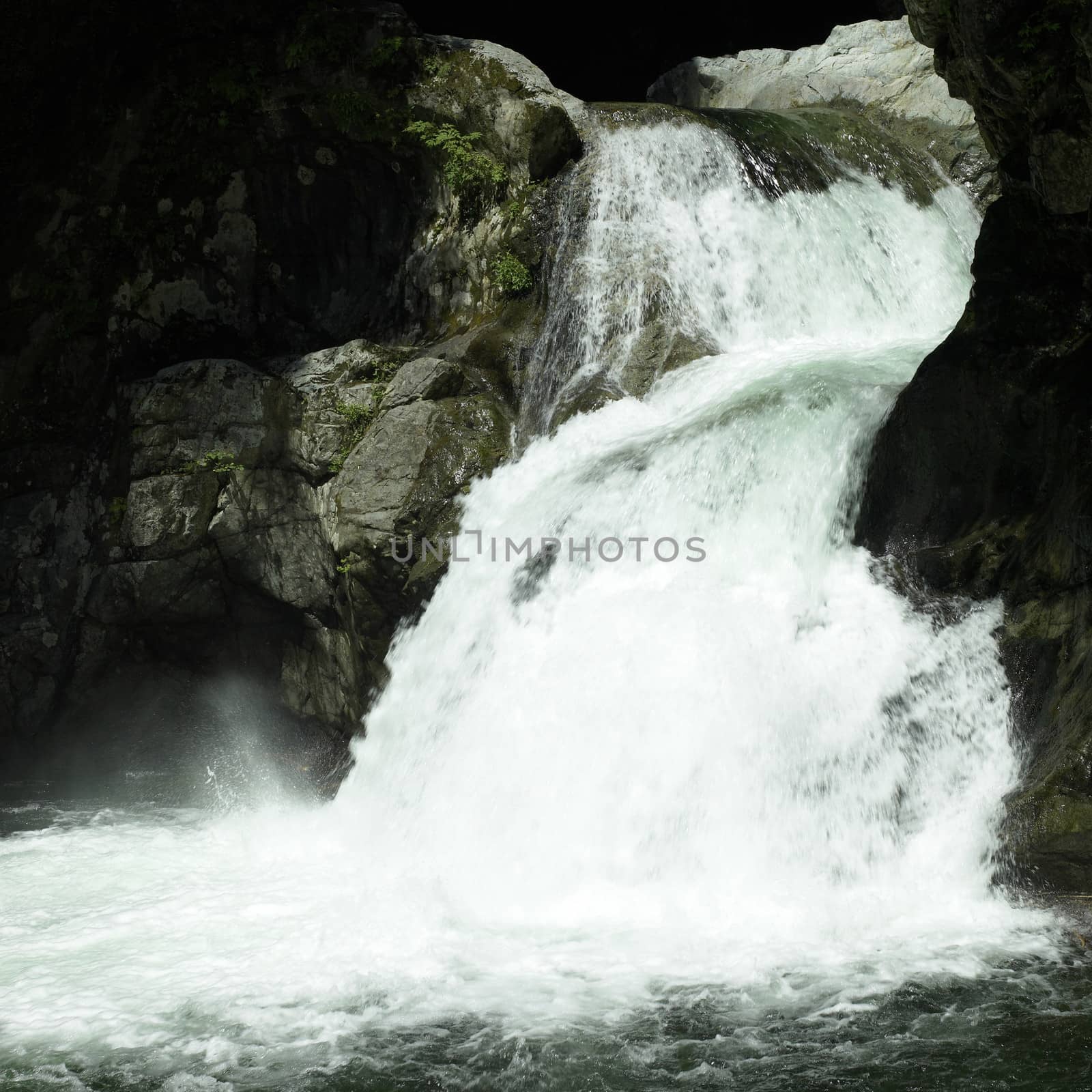 waterfalls and rocks