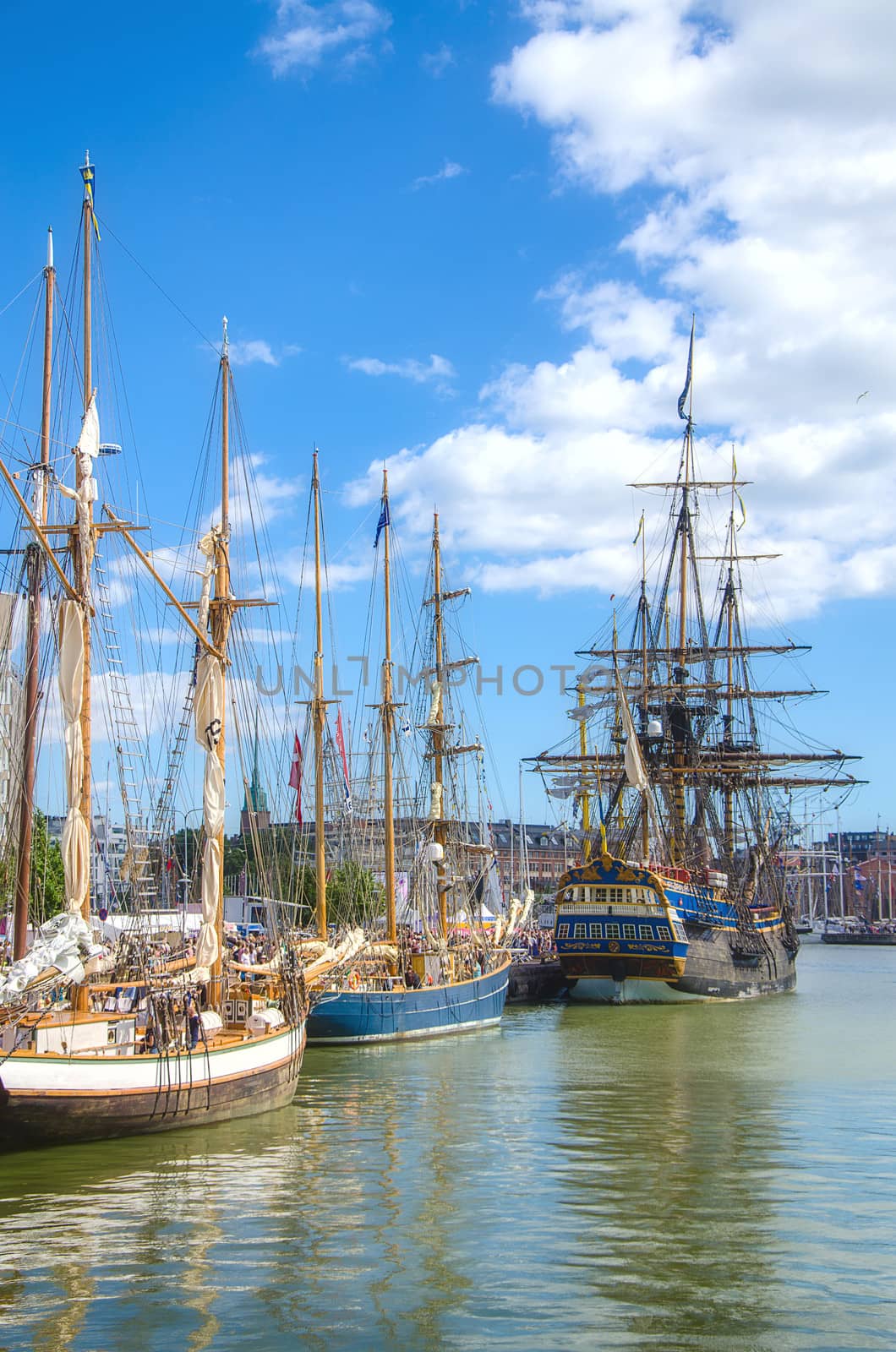 Vintage sailboat regatta in Helsinki. Finland.