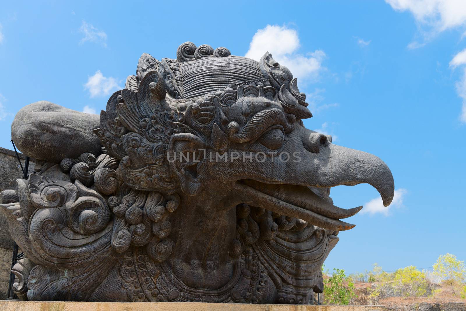 BALI, INDONESIA - SEP 13: Garuda undaunted hindu mythic bird image in GWK culture park on Sep 13 in Bali, Indonesia. Garuda Wisnu Kencana Cultural Park in popular tourist attraction since 2011. 
