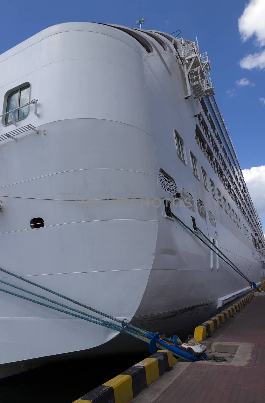 Cruise ship came into the port - cruise terminal.