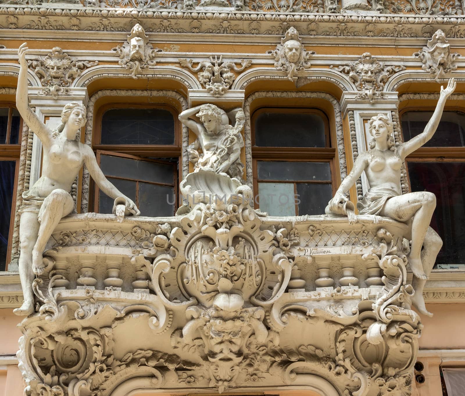 Art retro balcony in Odessa, Ukraine