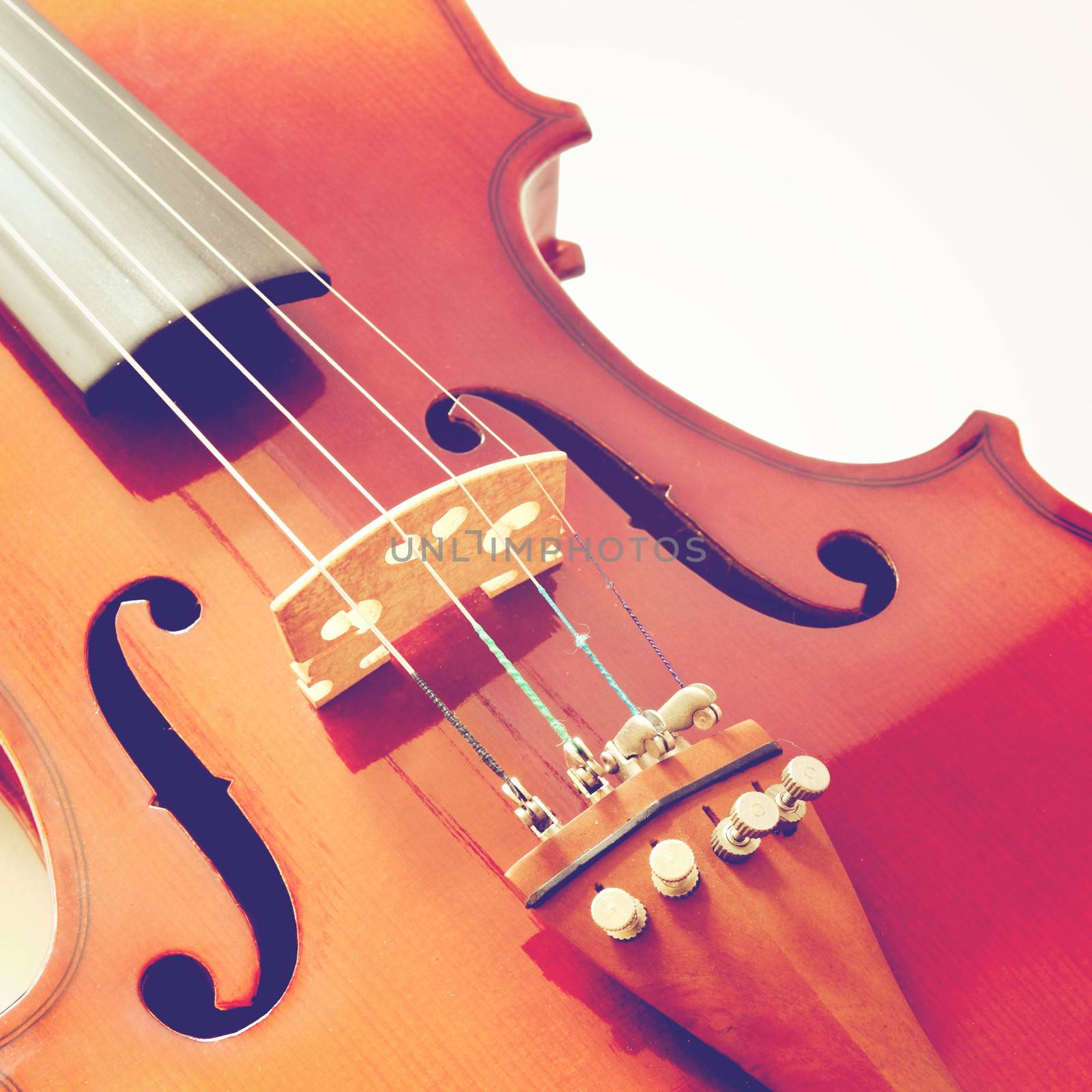 Part of violin with retro filter effect  by nuchylee