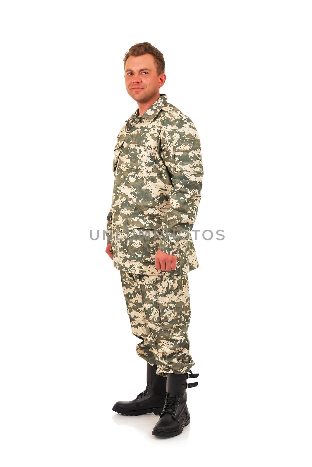 Military Man isolated on white
