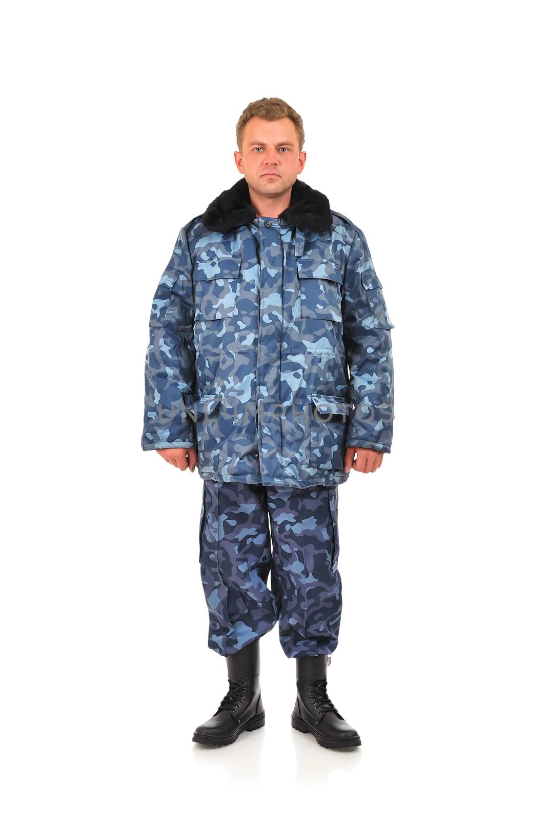 Military Man on a white background