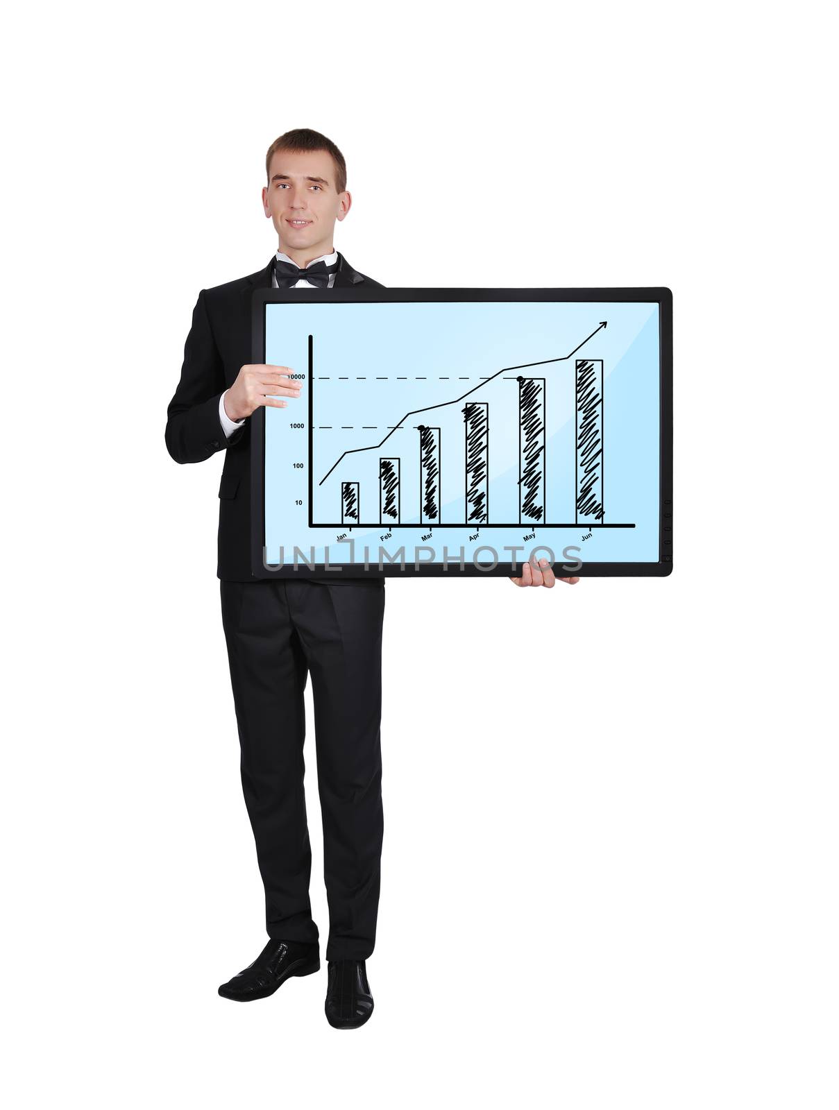 businessman with chart by vetkit