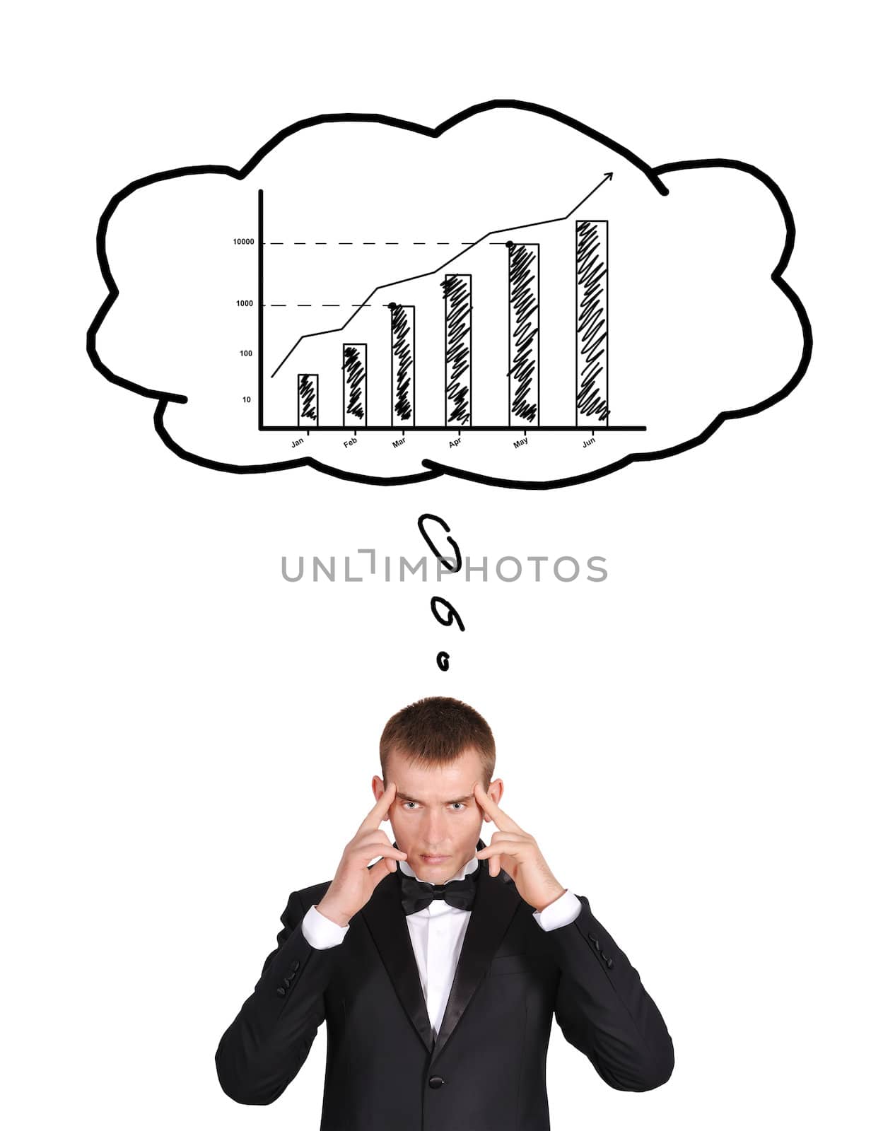 businessman in tuxedo thinking by vetkit