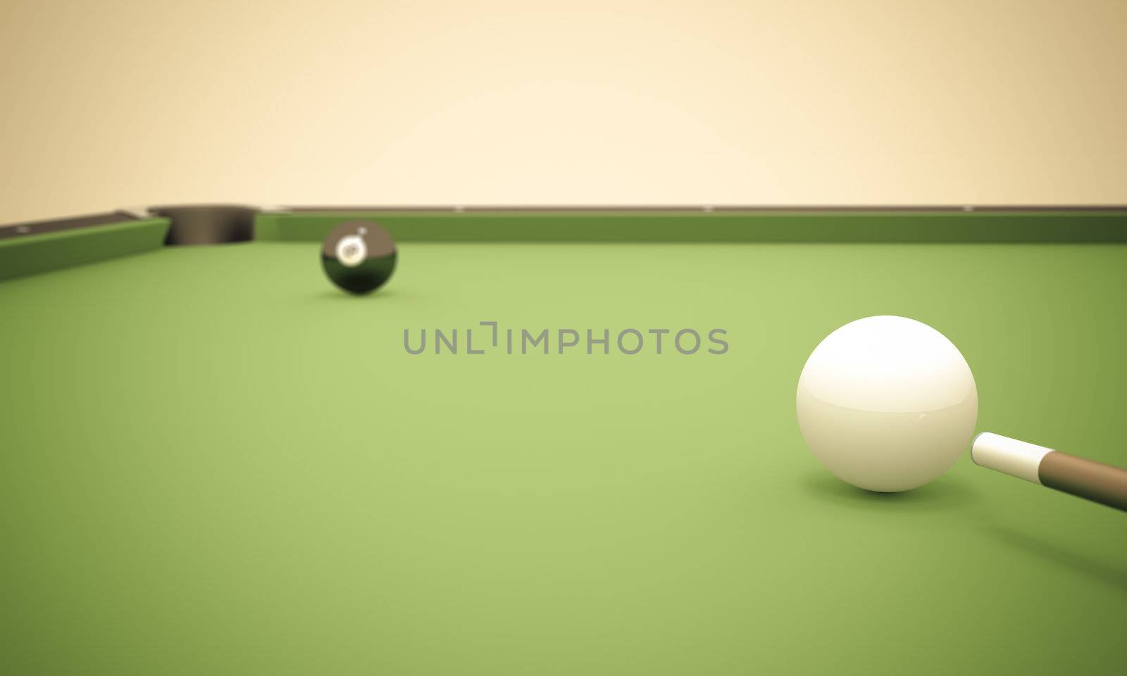 Eight Ball Next to Corner Pocket by Daniel_Wiedemann