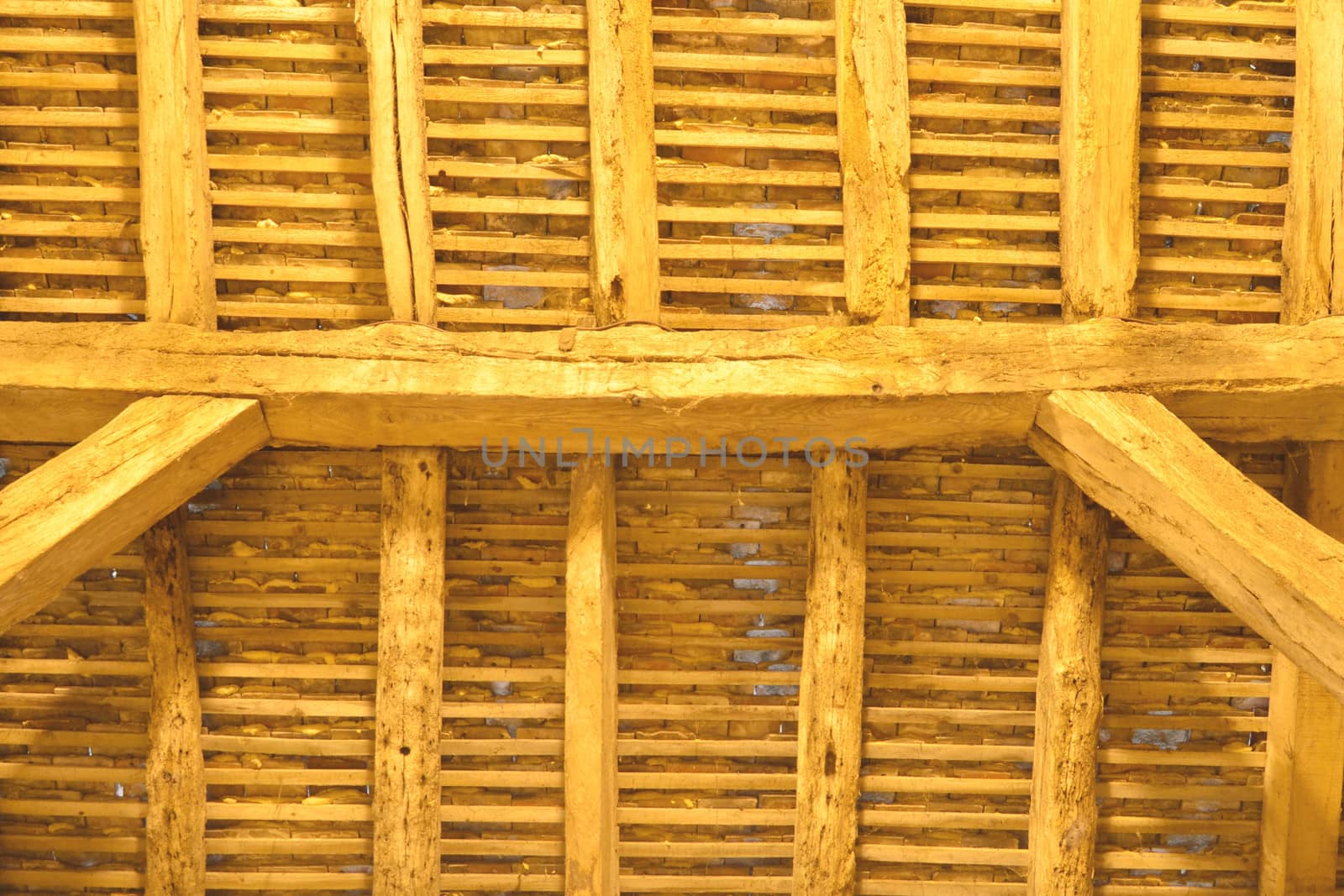Ancient wooden roof detail