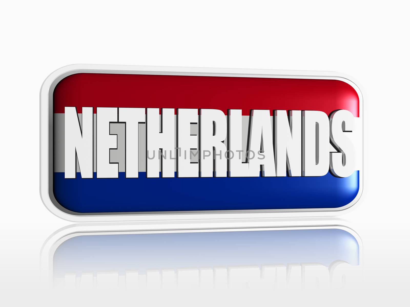 Dutch flag 3d banner with white text