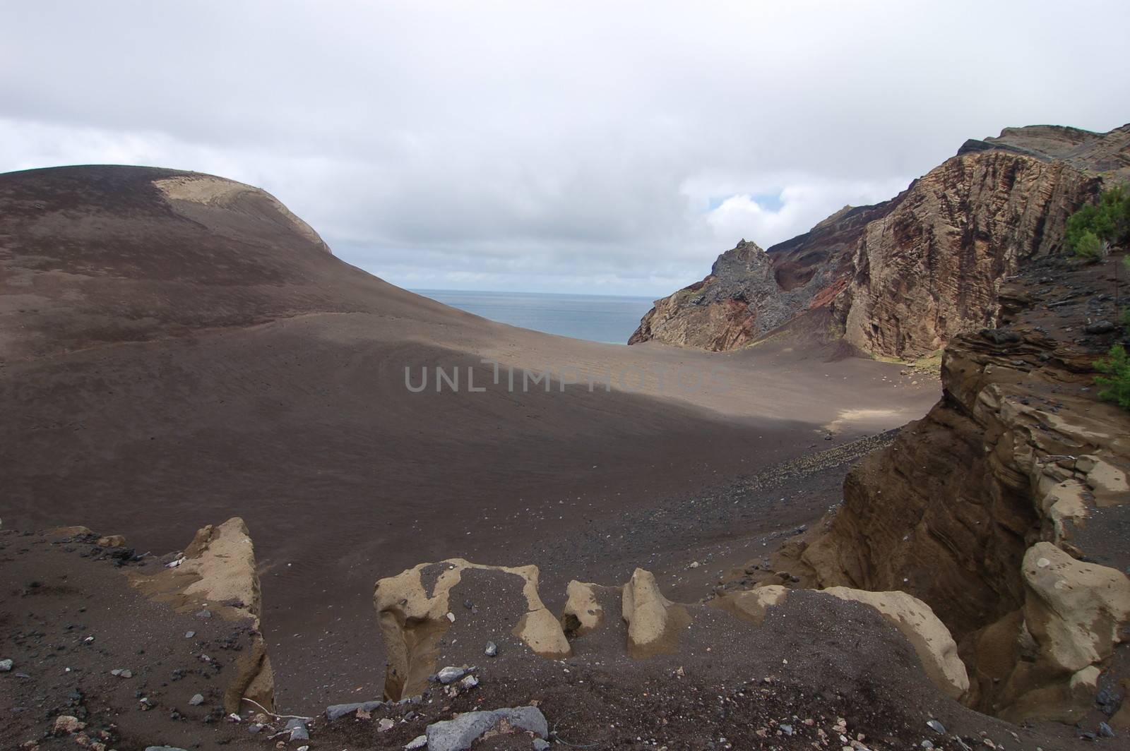 Area around of Capelinhos lighthouse in Faial island, Azores Portugal