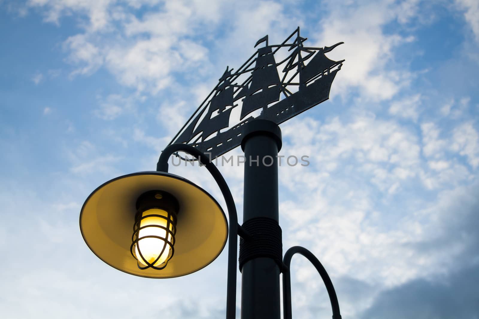 Lamp post and blue sky