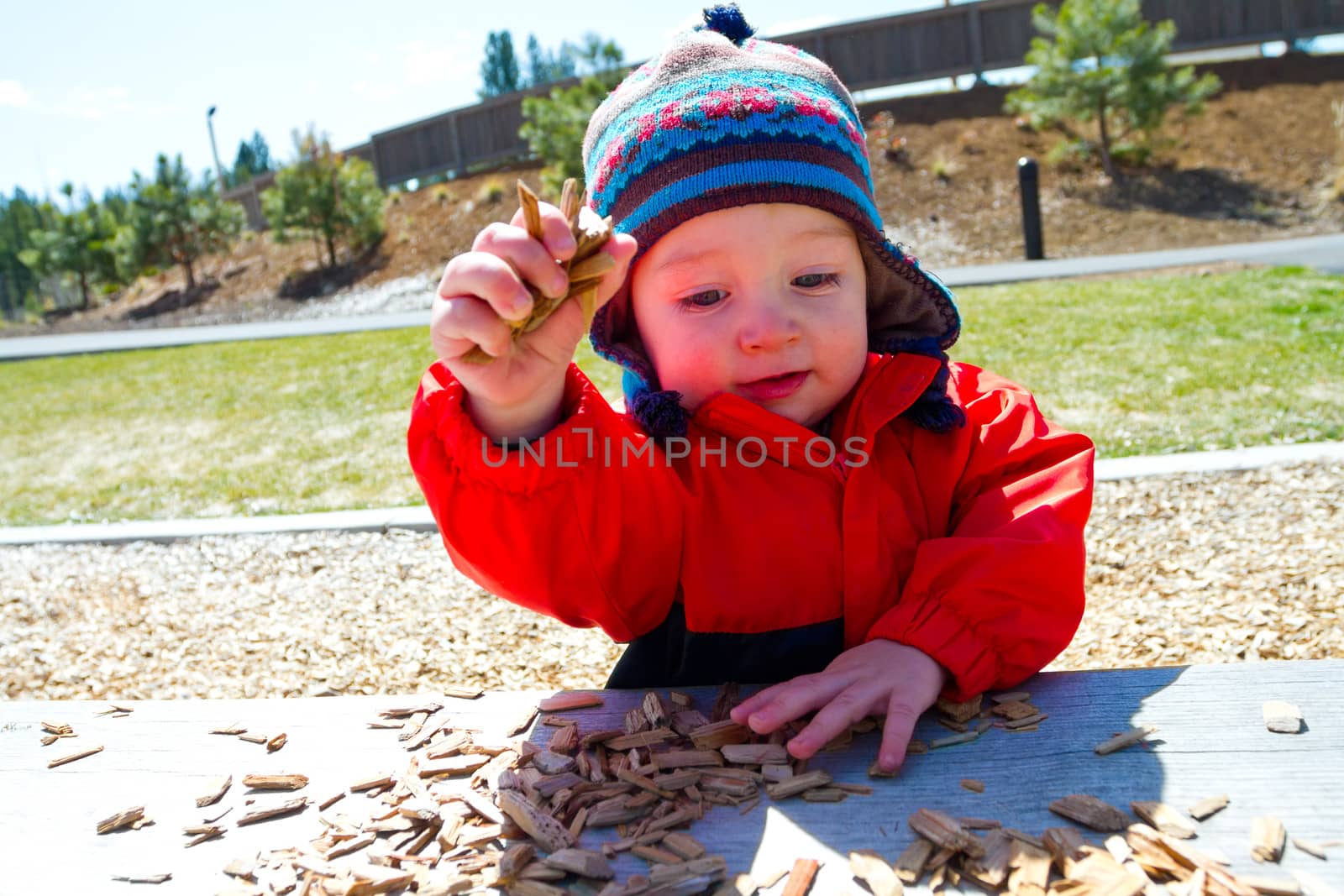 One Year Old Playing at Park by joshuaraineyphotography