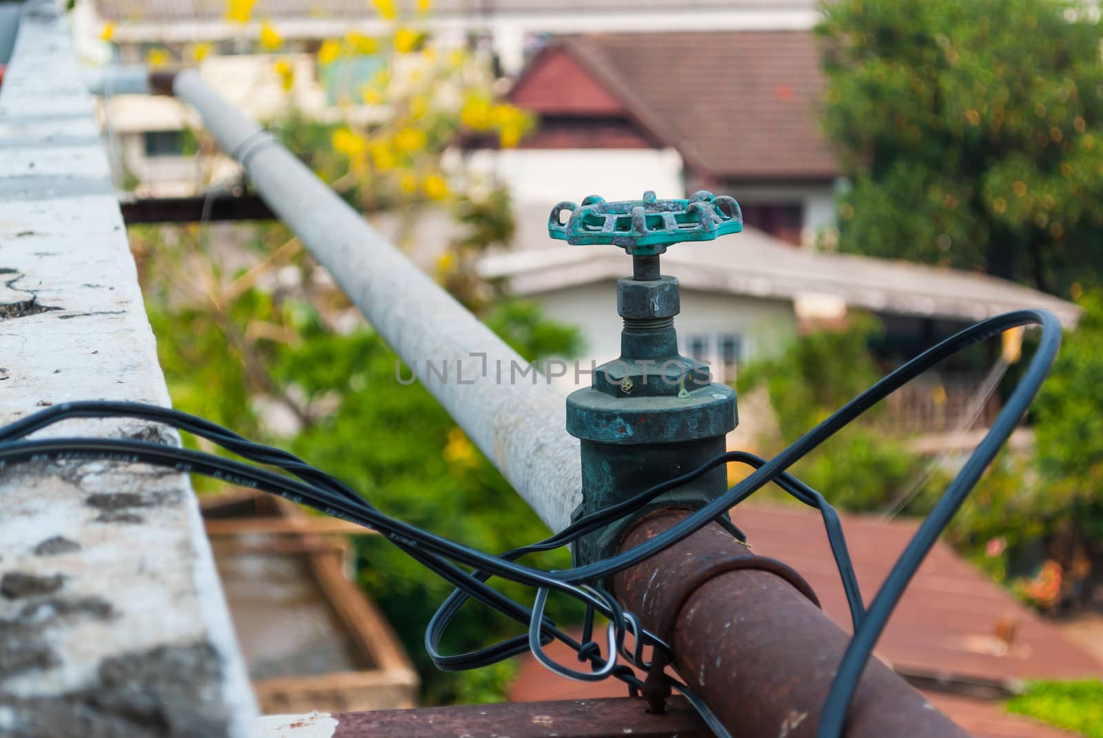 Rusty Water Pipe with Valve.