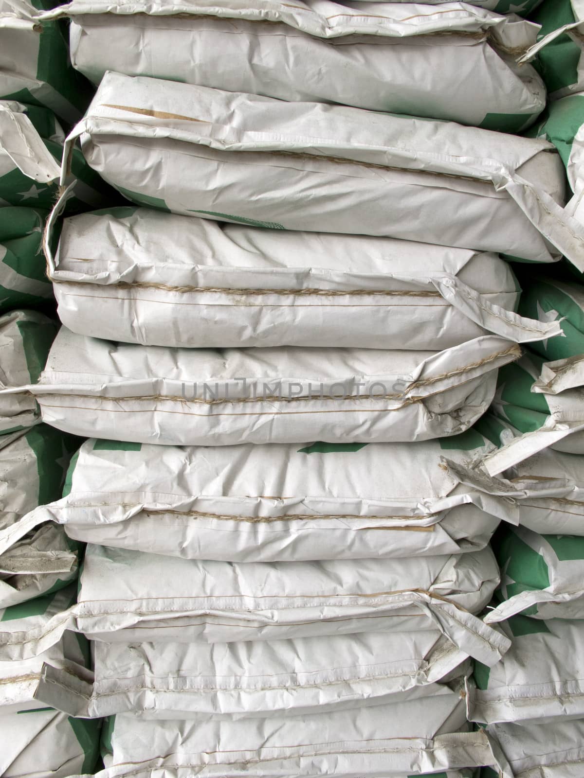 Pile of white paper sacks by iampuay