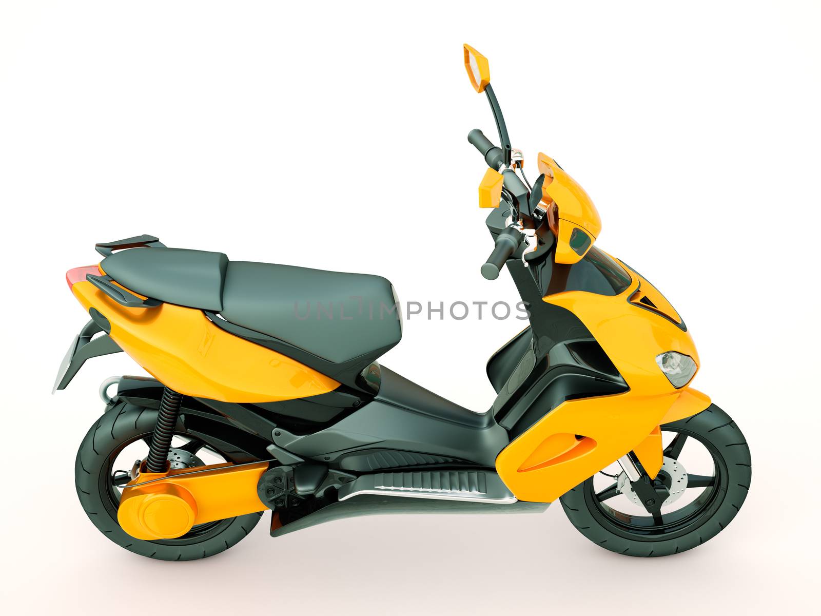 Modern powerful sports scooter on a light background