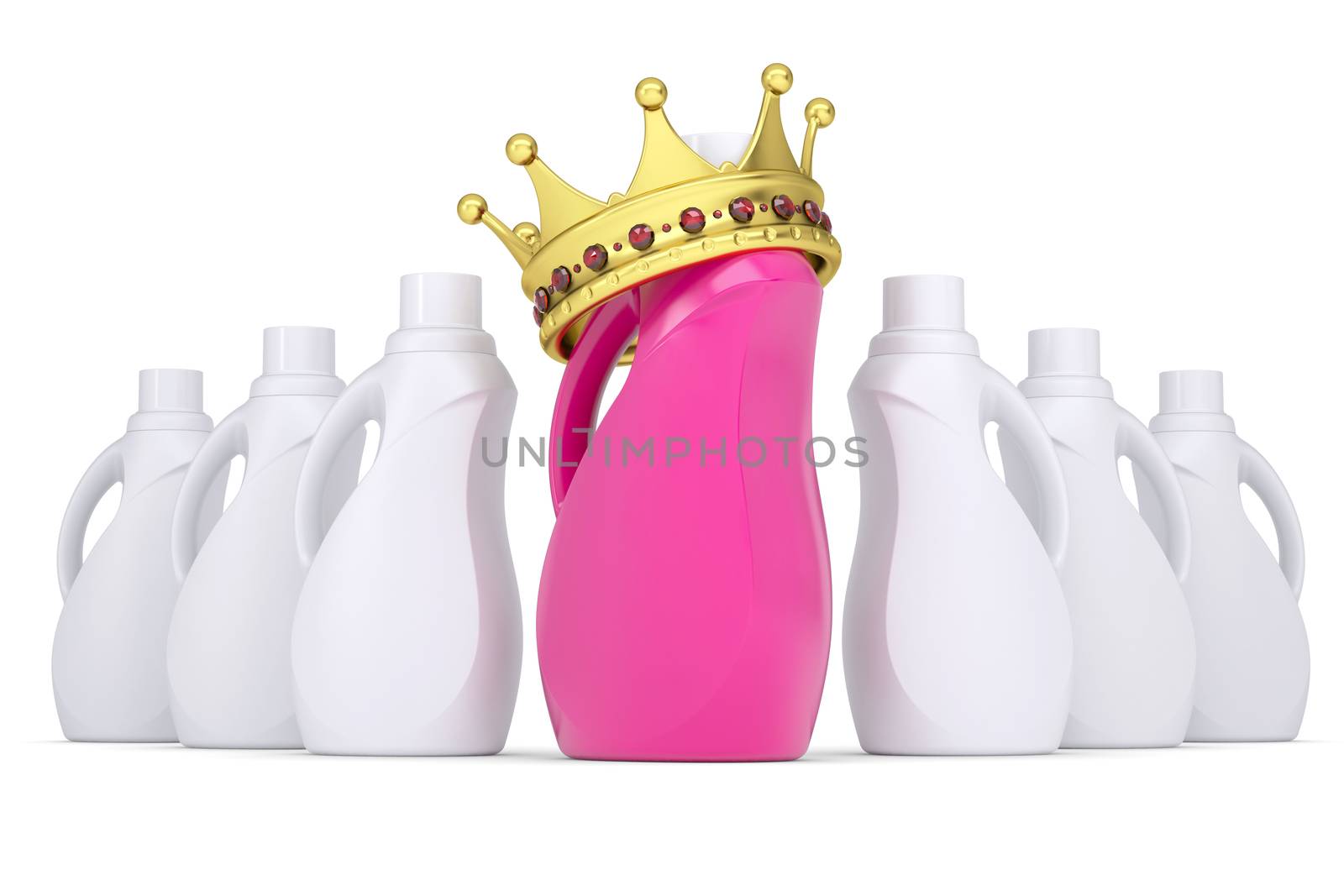 Crown on plastic bottle of household chemicals by cherezoff