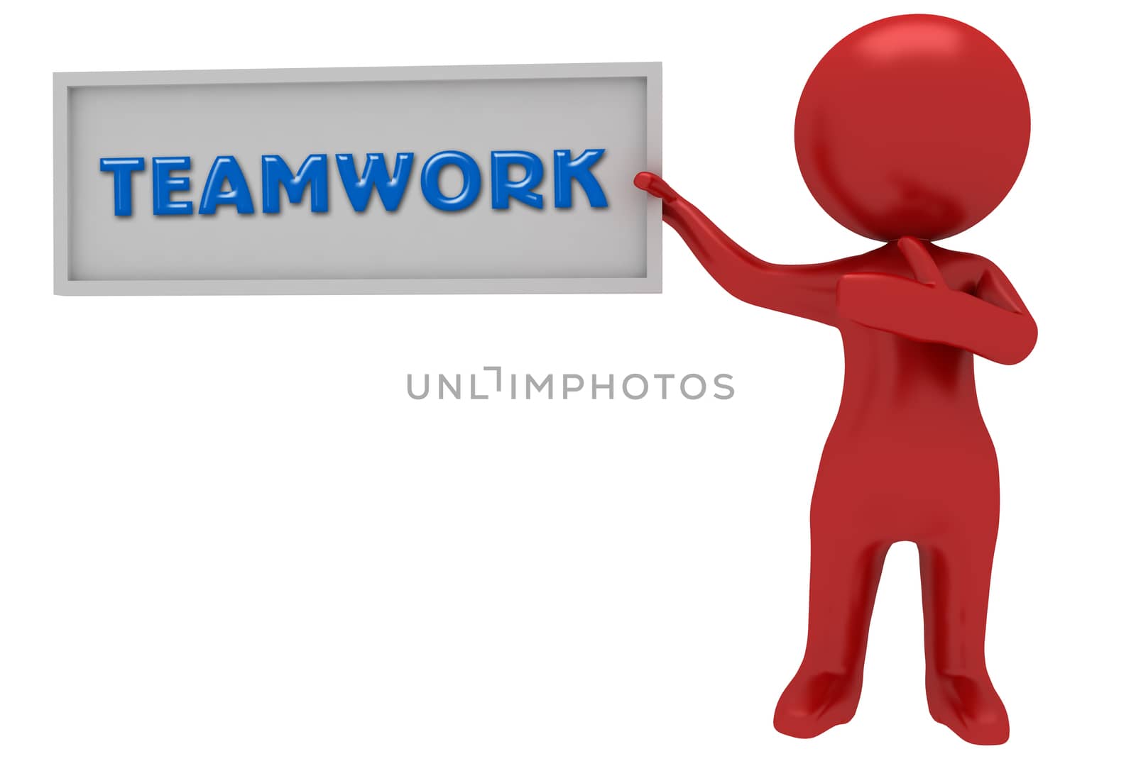 red character with team work by motionkarma