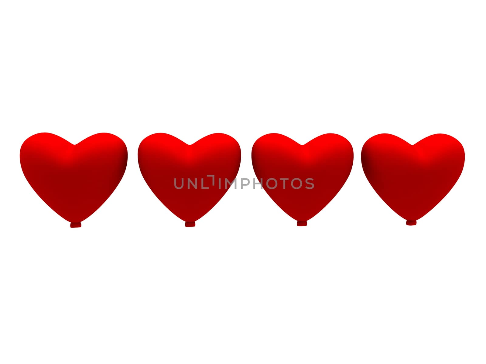 heart shape balloon in row form