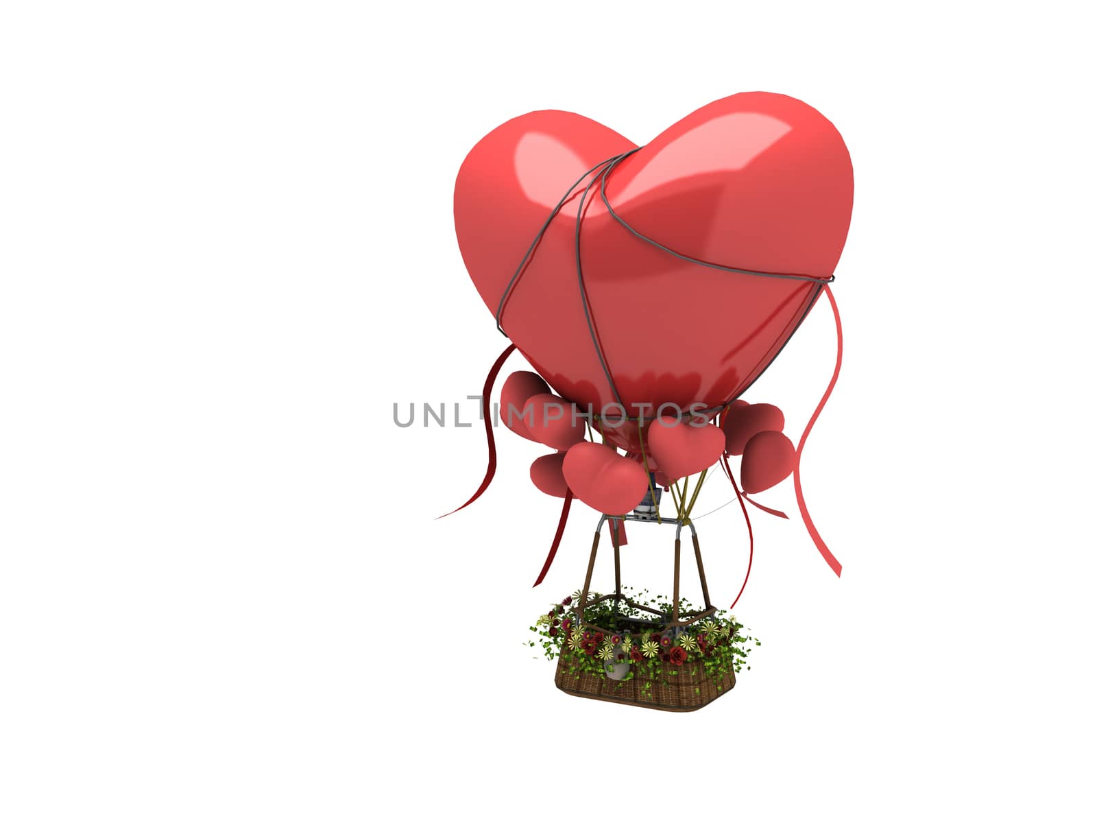 3d heart shape ballon ready to fly
