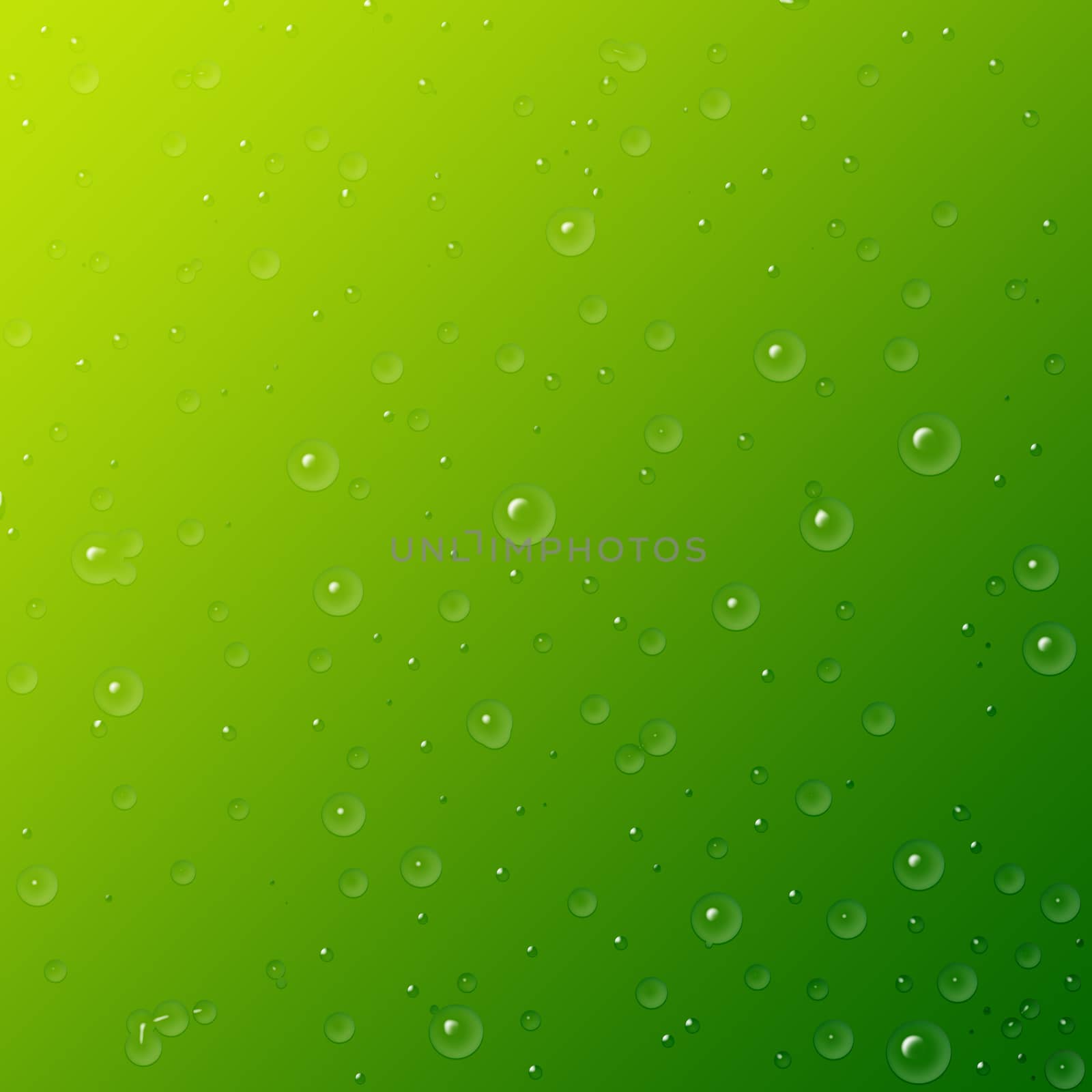 water droplets on green background