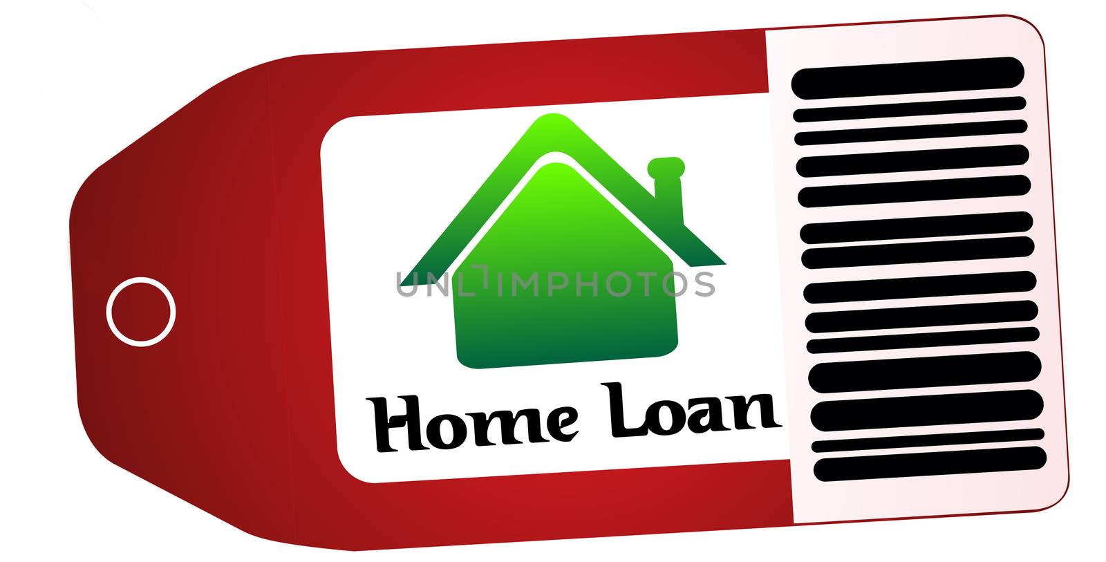 home loan text in red tag
