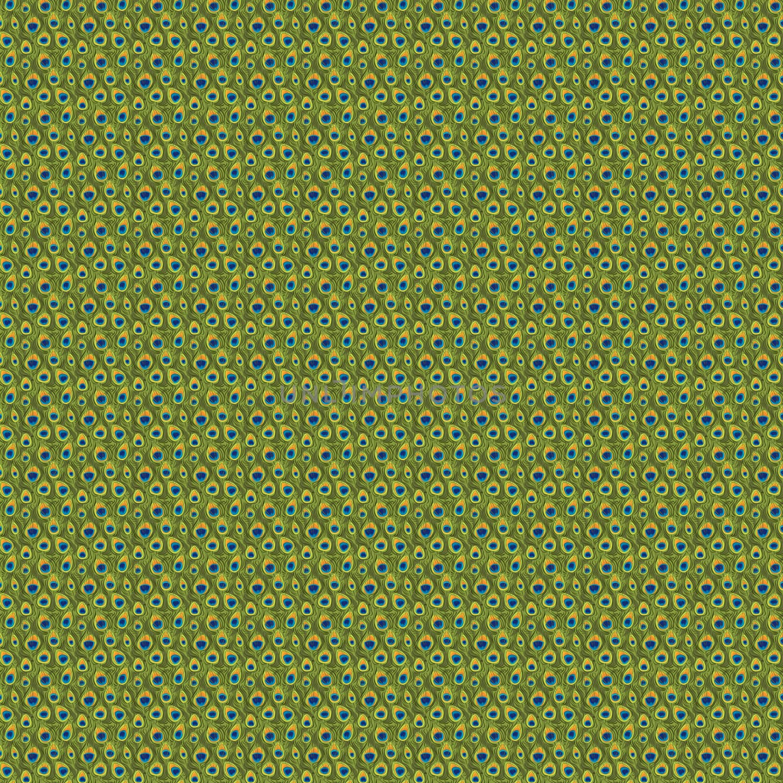 green tail of peocock seamless pattern
