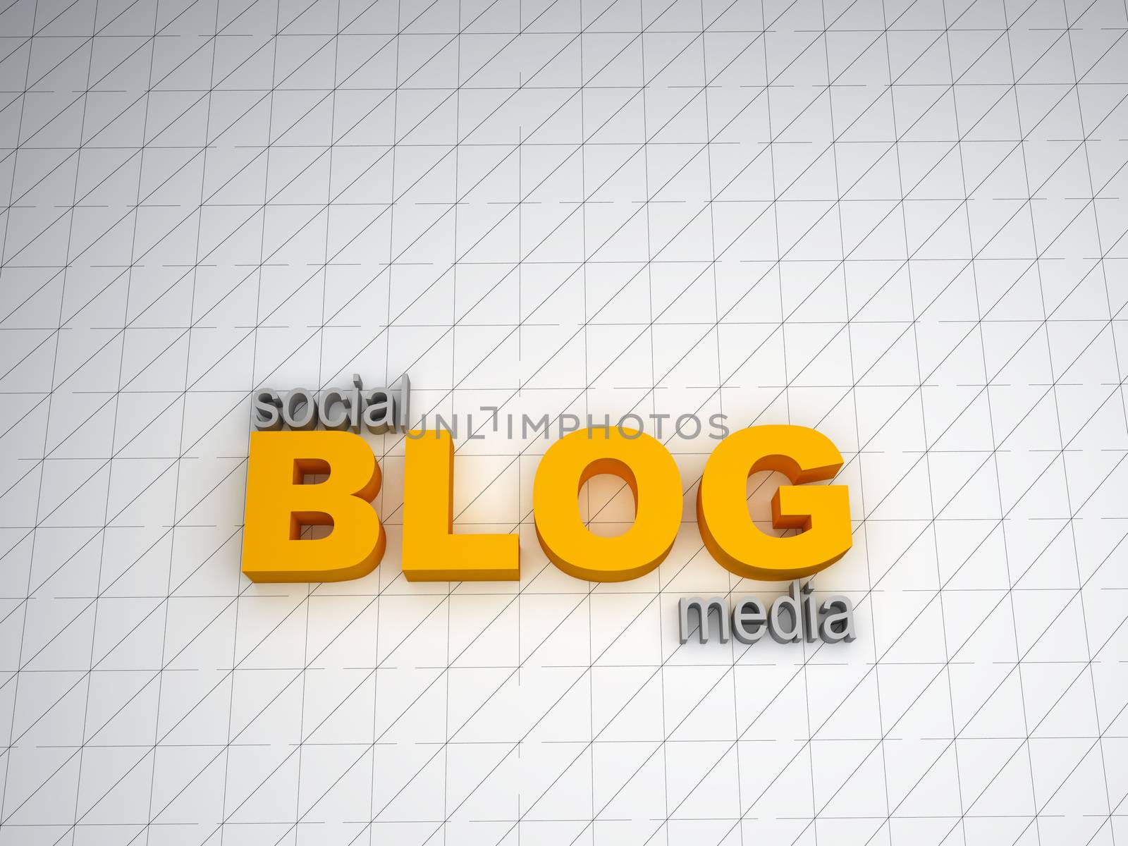 3d text on social media blog