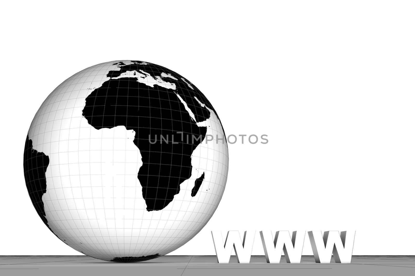 world wide with black & white earth