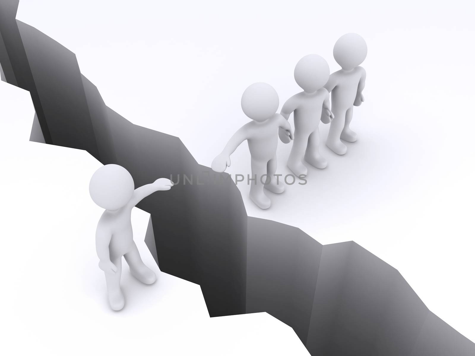 People offer help to another to cross gap by 6kor3dos