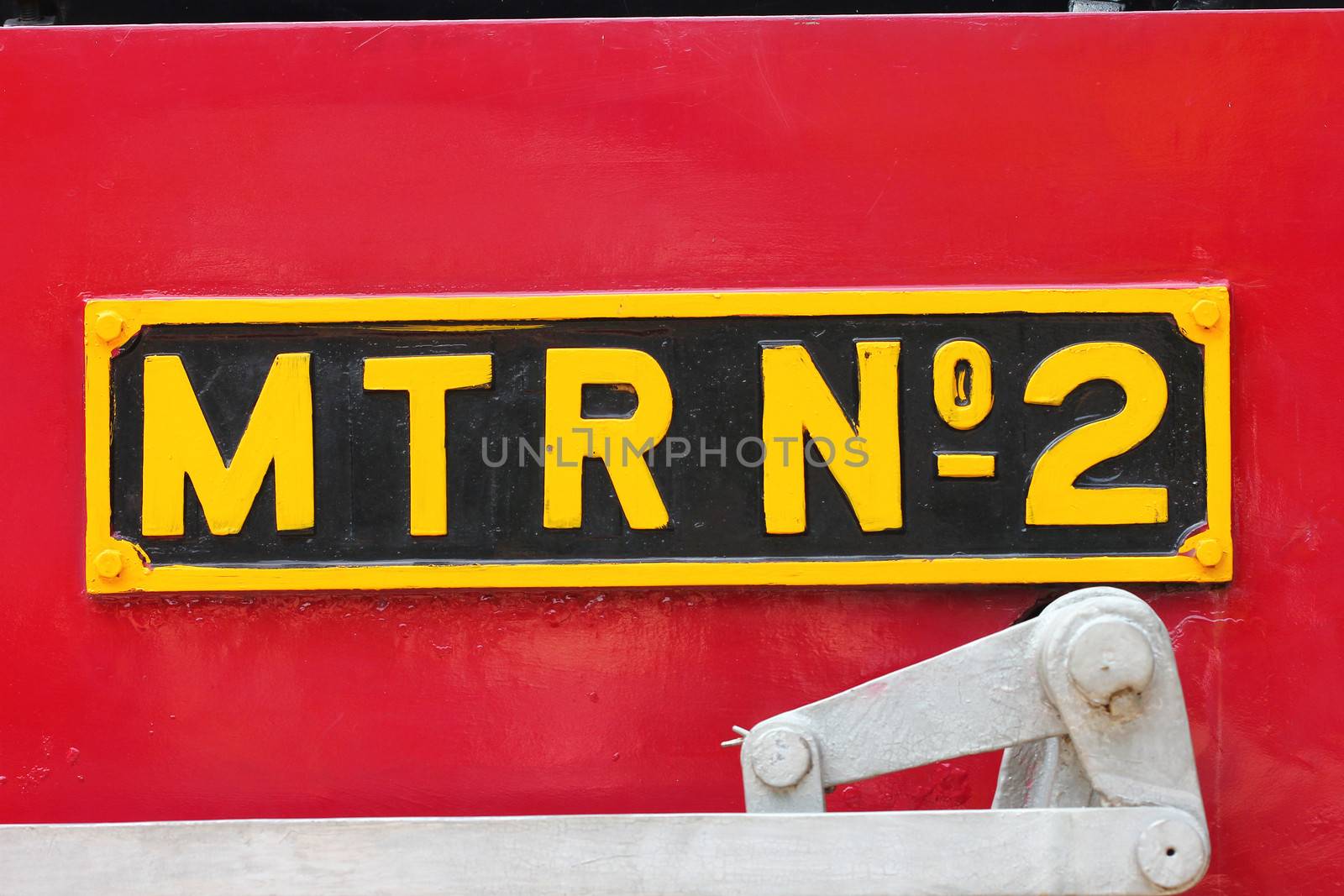 number plate on steam engine