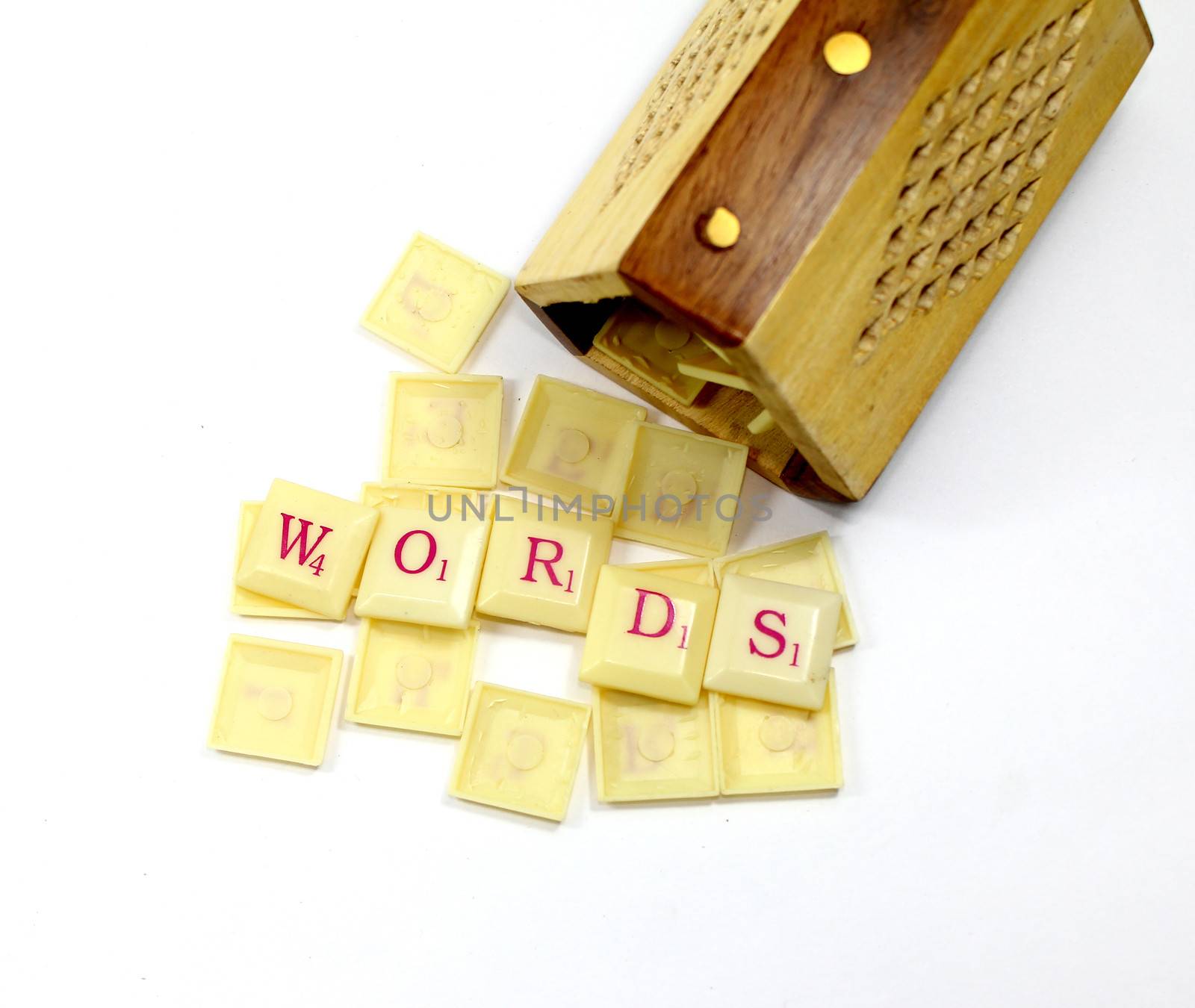 scrabble words with wooden stand