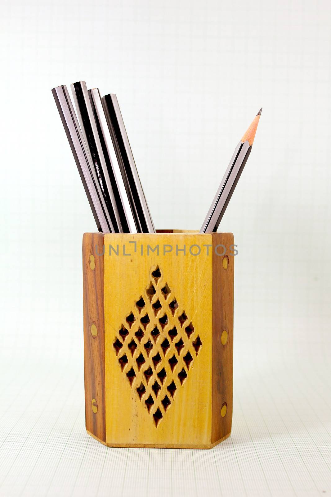 sharp pencil stands alone in the pencil stand