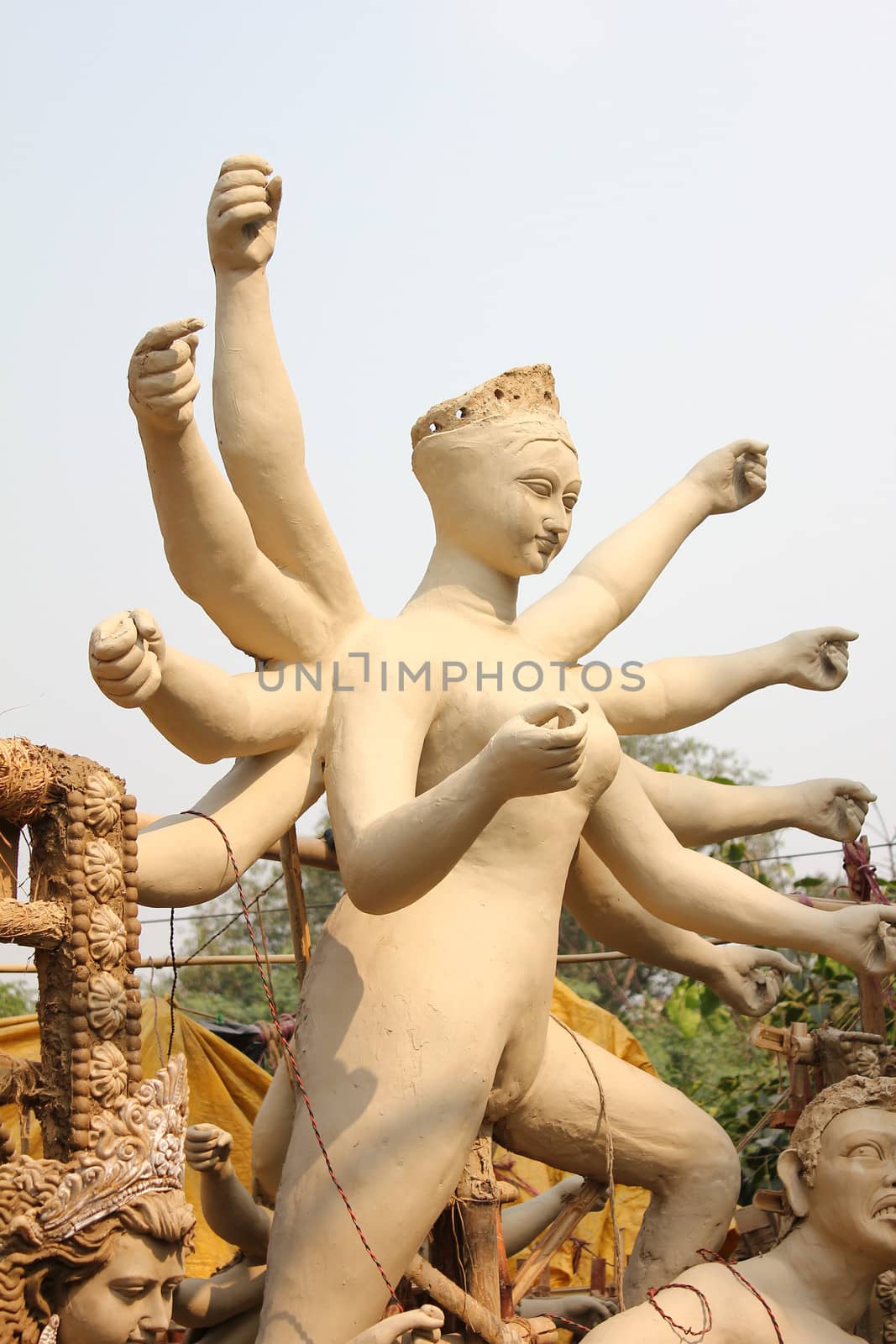 durga sculpture making by motionkarma